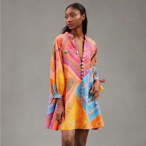 FARM Rio Mixed Scarves midi dress